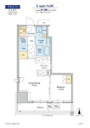 プラウドフラット四谷三丁目の物件間取画像